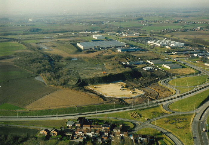 Le Roeulx. Strépy-Thieu. Evolution des chantiers de l'ascenseur et du pont-canal.