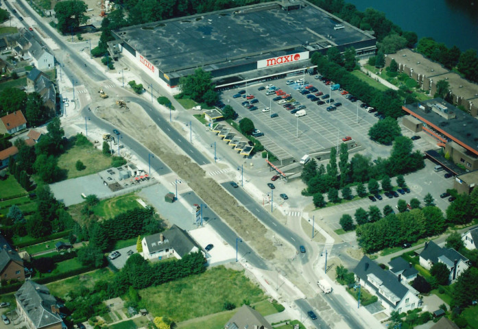 Namur. Wépion. Evolution du chantier de la construction d'un giratoire.