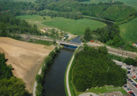 Lobbes. Vues aériennes de la Sambre.