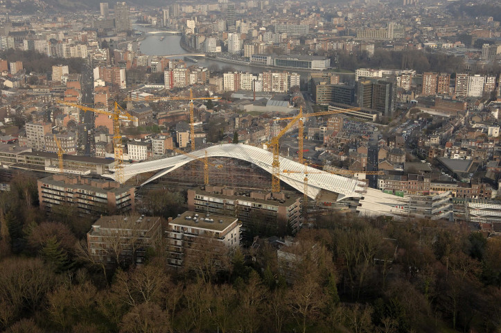 Liège. Evolution du chantier de la nouvelle gare TGV de Liège-Guillemins.