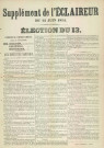 Supplément de L'Éclaireur du 12 juin 1854 appelant à voter pour les candidats de L'Opinion libérale de Namur et de la province.