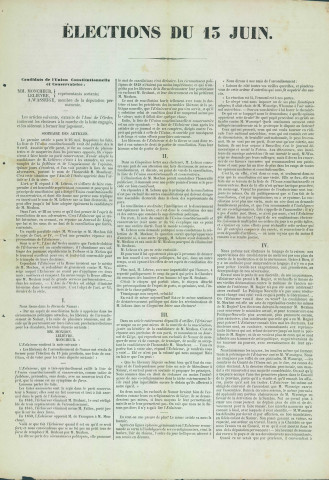 Deux appels de L'Ami de l'Ordre à voter pour les candidats de l'Union constitutionnelle et conservatrice de l'arrondissement de Namur.