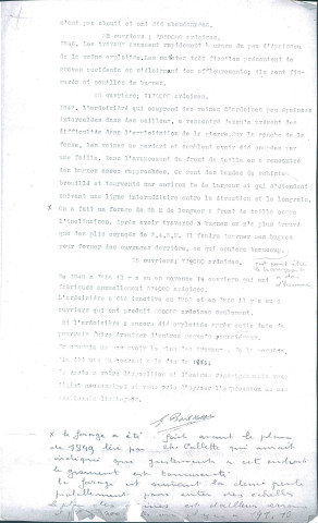 Lettre de G. Bockaltz à Robert Decoux faisant rapport de ce qu'il a trouvé comme information sur l'exploitation de la carrière dans les archives de celle-ci