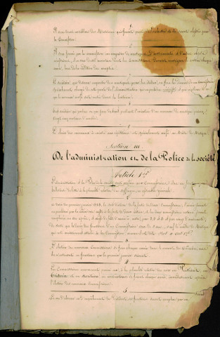 Règlement de la Société d'harmonie