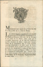 Annonce du mayeur et des échevins de la Ville de Namur sur la tenue d'un Te Deum à la cathédrale de Namur en hommage à la conquête de Landrecies par les troupes de l'empereur et des alliés. Signé S.J. Lafontaine.