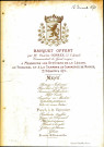 Invitation, adressée à Monsieur Raymond, sous-lieutenant, au banquet offert, le 13 décembre 1870, par Charles Gomrée, lieutenant-colonel et commandant de la Garde civique, aux officiers de la Légion et aux membres du tribunal et à la Chambre de commerce de Namur.