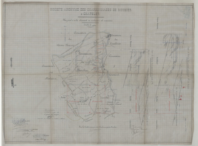 Société anonyme des Charbonnages de Boubier à Châtelet. Plan joint à notre demande en extension de concession.