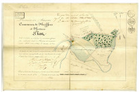 Commune de Floriffoux et Flawinne. Plan d'une demande en extension de concession formée par madame veuve de Coppin et monsieur Simon Noël pour extraire le charbon de terre