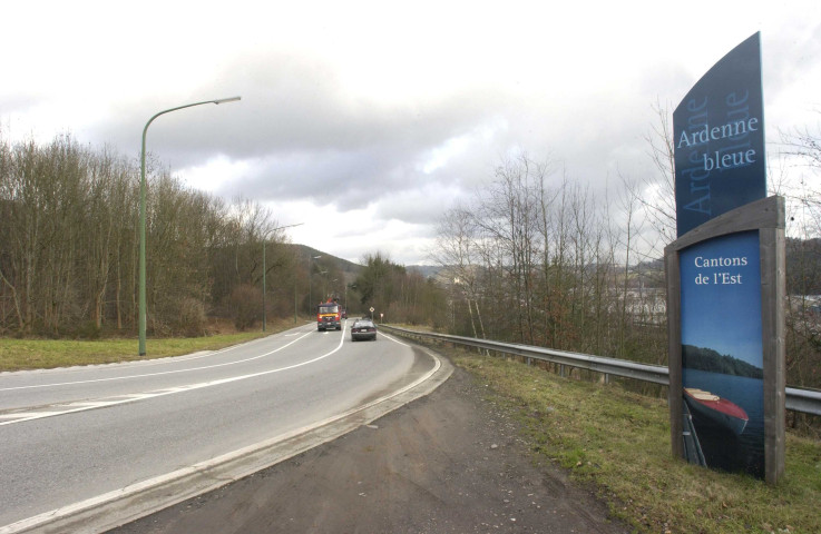 Malmedy. Panneaux d'informations touristiques: "Ardenne Bleu". Cantons de l'Est.