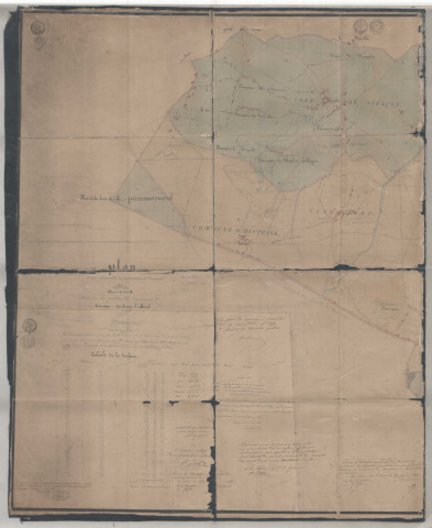 Plan d'une demande en maintenue de Concession de Mines de houille situées sur les parties des Communes de beaudour, hautrage et villerot.