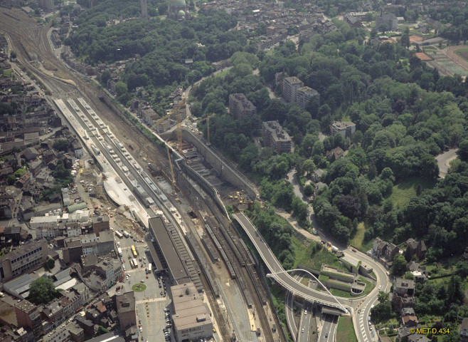 Liège. Chantier de la future gare de Liège Guillemins.
