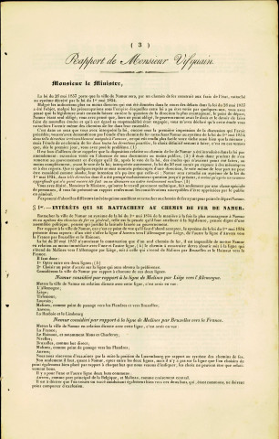 Réfutation du Mémoire de M. l'inspecteur Vifquain sur les moyens de rattacher Namur au système général des chemins de fer belges par M. J.-B. Brabant, Namur, D. Gérard, 1838, 16 pp.