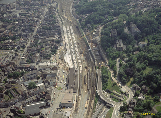Liège. Chantier de la future gare de Liège Guillemins.