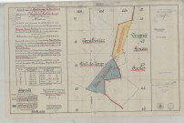 Société Anonyme du Charbonnage du Carabinier à Pont-de-Loup. Concession de "Carabinier-Pont-de-Loup" à Pont-de-Loup. Plan relatif à une demande de rectification d'une partie de la limite commune avec la concession de "Tergnée-Aiseau-Presles" à Farciennes, suivant convention entre les deux Sociétés Charbonnières intéressées.