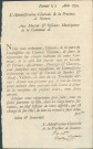 Ordre de l'Administration générale de la Province de Namur aux mayeur et officiers municipaux de chaque commune de faire la répartition par habitant de la fourniture en grains, farines, avoines, fourrages, chanvre. Réquisitions du commissaire ordonnateur en chef de l'armée de Sambre et Meuse Vaillant du 19 Thermidor An II. Délai à respecter sous peine d'arrestation. Signé Deglin secrétaire.