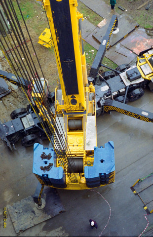Saint-Ghislain. Tertre. Evolution du chantier du pont-route Chaussée de Chièvres.