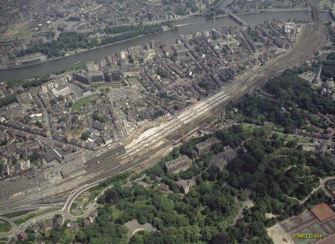Liège. Chantier de la future gare de Liège Guillemins.
