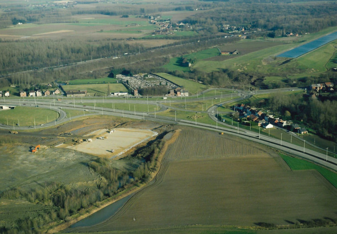 Le Roeulx. Strépy-Thieu. Evolution des chantiers de l'ascenseur et du pont-canal.