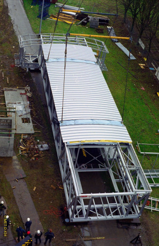 Saint-Ghislain. Tertre. Evolution du chantier du pont-route Chaussée de Chièvres.