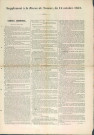 Supplément à La Revue de Namur du 14 octobre 1857 relatant la séance du Conseil communal du 10 octobre 1857.