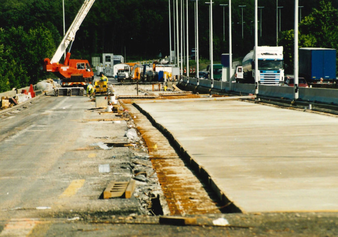 La Bruyère. Rhisnes. Visite du chantier du viaduc.