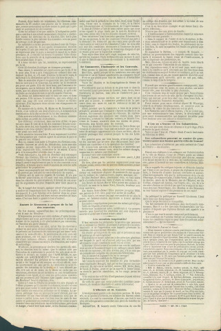 Supplément à La Revue de Namur du 23 octobre 1857 appelant à voter pour les candidats de l'Association libérale de Namur.