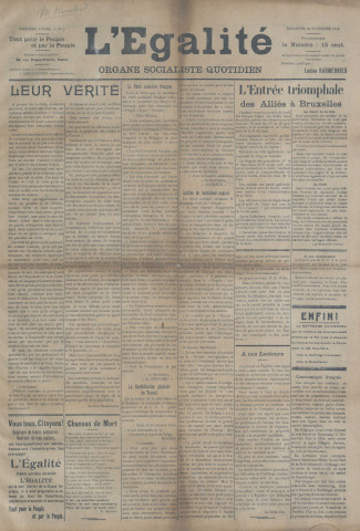 Du 23 novembre 1918 au 28 décembre 1918