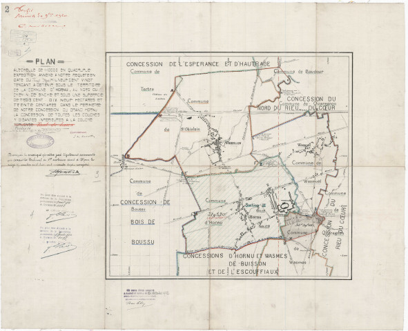 Plan de la concession de l'Espérance et d'Hautrage.