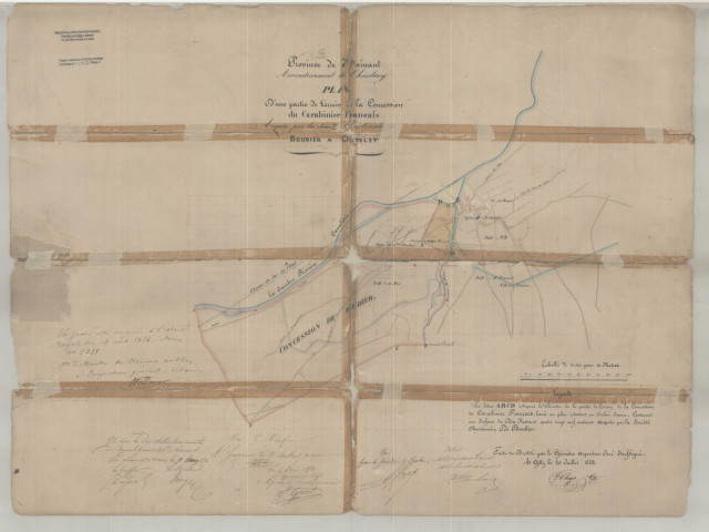 Plan D'une partie de terrein (sic) de la Concession du Carabinier francais Acquise par la Société Charbonnière Boubier à Châtelet.