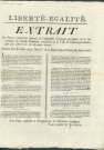 Extrait du procès-verbal des séances de l'Assemblée nationale provisoire de la souveraineté du peuple namurois, transférée à Charles-sur-Sambre par décret du 28 janvier 1793