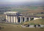 Strépy-Bracquegnies et Thieu. Évolution des travaux de construction de l'ascenseur funiculaire.