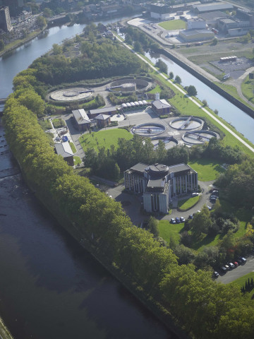 Liège. L'Ourthe. Vues aériennes.