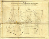 Plan de la concession des mines de houille de Moustiers-les-Dames-sur-Sambre, Située sur la rive gauche de la Sambre Canalisée, à 4 lieues de Charleroy, et 3 de Namur (Belgique).
