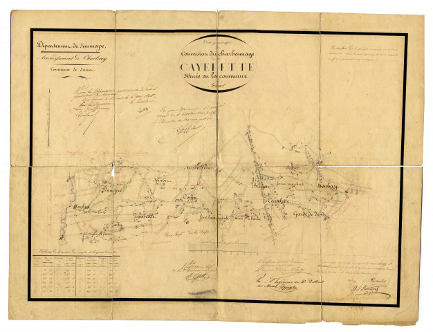 Plan géométrique de la Concession du charbonnage de la Cayelette Située en la commune de Jumet.