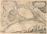 Plan de la Ville Ouvrages et Chateau de Namur
Avec toutes les Attaques...
Dédié et présenté à Monseigneur le Dauphin par son très Humble et très Obéissant Servit. et Géographe, de Fer.