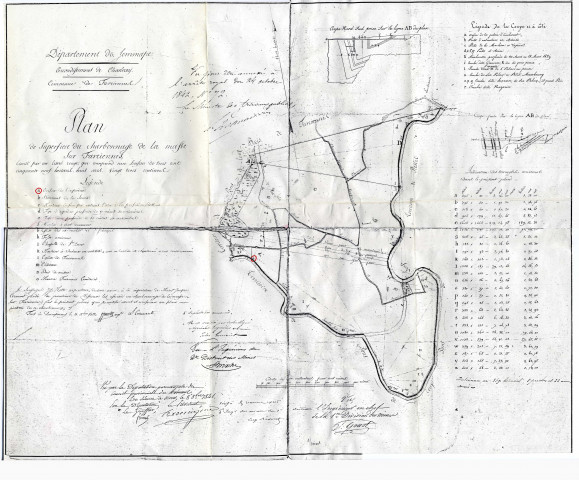 Plan de superficie du charbonnage de la masse sur Farciennes,...