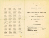 Programme du spectacle organisé, le 20 août 1890, au séminaire de Floreffe, à l'occasion de la distribution des prix.