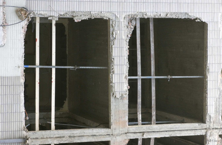 Namur. Salzinnes. Ancienne maternité. Début du chantier de démolition.