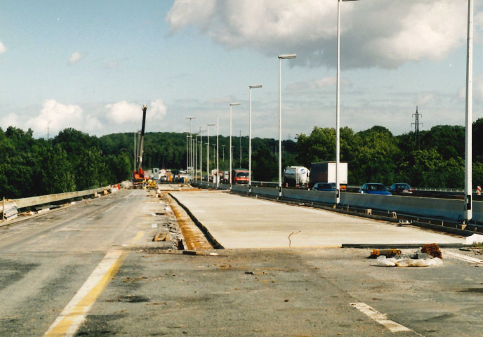 La Bruyère. Rhisnes. Visite du chantier du viaduc.