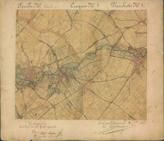 Cartes militaires de la région de Waremme (Grand-Axhe, Grandville, Oleye et Waremme).