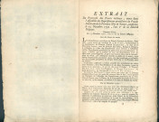 Extrait du protocole des procès-verbaux de l'Assemblée des représentants provisoires du peuple souverain de la Province libre de Namur constituée le 23 décembre 1792. Demande auprès du lieutenant-général Harville de la suspension de la publication du décret de la Convention nationale de France du 15 décembre 1792 "attentatoire à la Liberté des Provinces Belgiques". Signé X. Wasseige secrétaire, J.D. Mathieu secrétaire