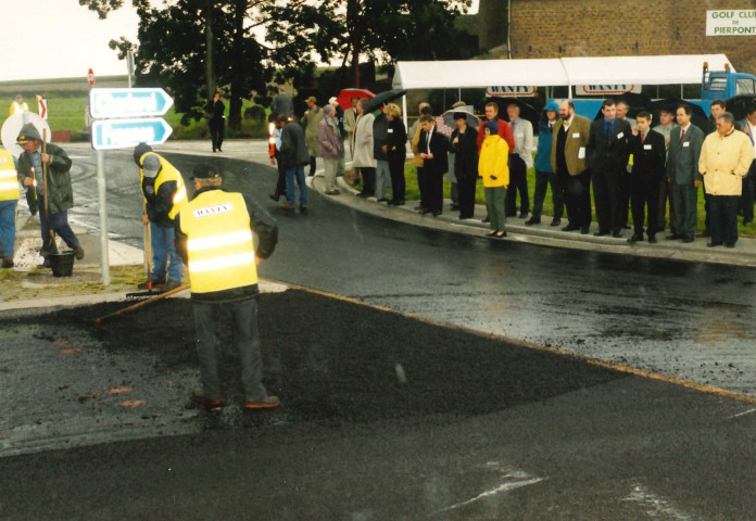 Les Bons Villers. Frasnes-lez-Gosselies. Visite de chantier du contournement de la RN5.