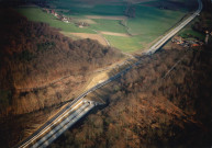 Enghien. Vues aériennes des travaux sur la A8.