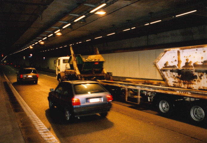 Liège. Liaison E25-E40. Intensité du trafic dans le tunnel de Cointe.