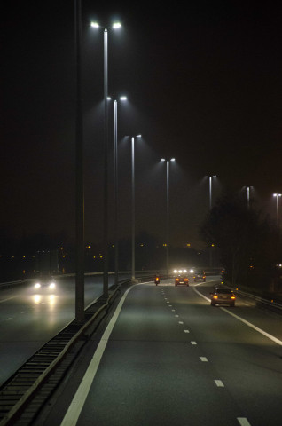 Visé. Cheratte. Photos de nuit de l'autoroute E25.