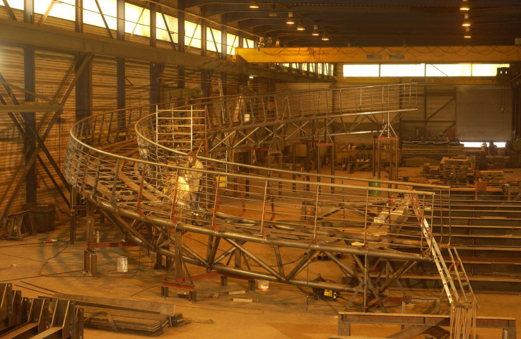 Seraing. Meuse-Construct. Construction de la nouvelle passerelle pour le pont Atlas.