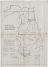 Plan joint à la requête présentée collectivement, le 19 avril 1899, par la Société des Charbonnages du Rieu du Coeur et de La Boule réunis et par celle du Charbonnage du Nord du Rieu du Coeur, en vue d'obtenir une rectification de limite entre la concession "Rieu du Coeur", appartenant à la première Société et la Concession "Nord du Rieu du Coeur, appartenant à la seconde.