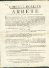 Arrêté de l'administration du pays namurois sur l'uniformisation de la correspondance de l'assemblée adressée aux communes et sur la rétribution des messagers. Numérotation des arrêtés. Signé N. Tassin président, Quevreux secrétaire-général.