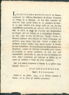 Annonce des officiers municipaux de Namur invitant les officiers municipaux de chaque commune ou village de la banlieue à remettre dans les 24h au citoyen De Lecolle, maire de Givet et muni des pouvoirs des représentants du peuple près les Armées de la République, la liste des chevaux, boeufs, vaches et moutons de leur commune. Fourniture du sixième du cheptel à la République. Signé S.J. Lafontaine.