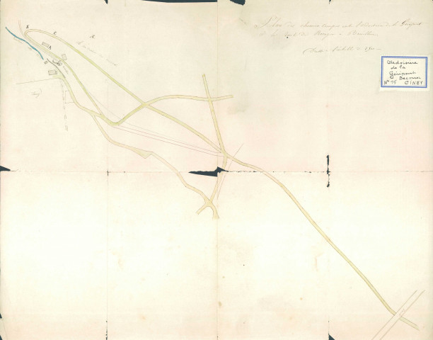 Plan des chemins compris entre l'ardoisière et la route de Recogne à Bouillon.